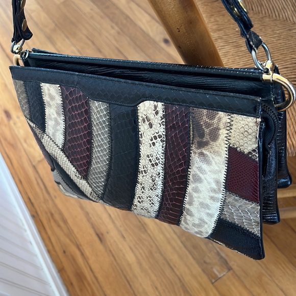 70s “Bags by Supreme” Exotic Patchwork Genuine Snakeskin/Python/Lizard Hand-Bag - Picture 2 of 16